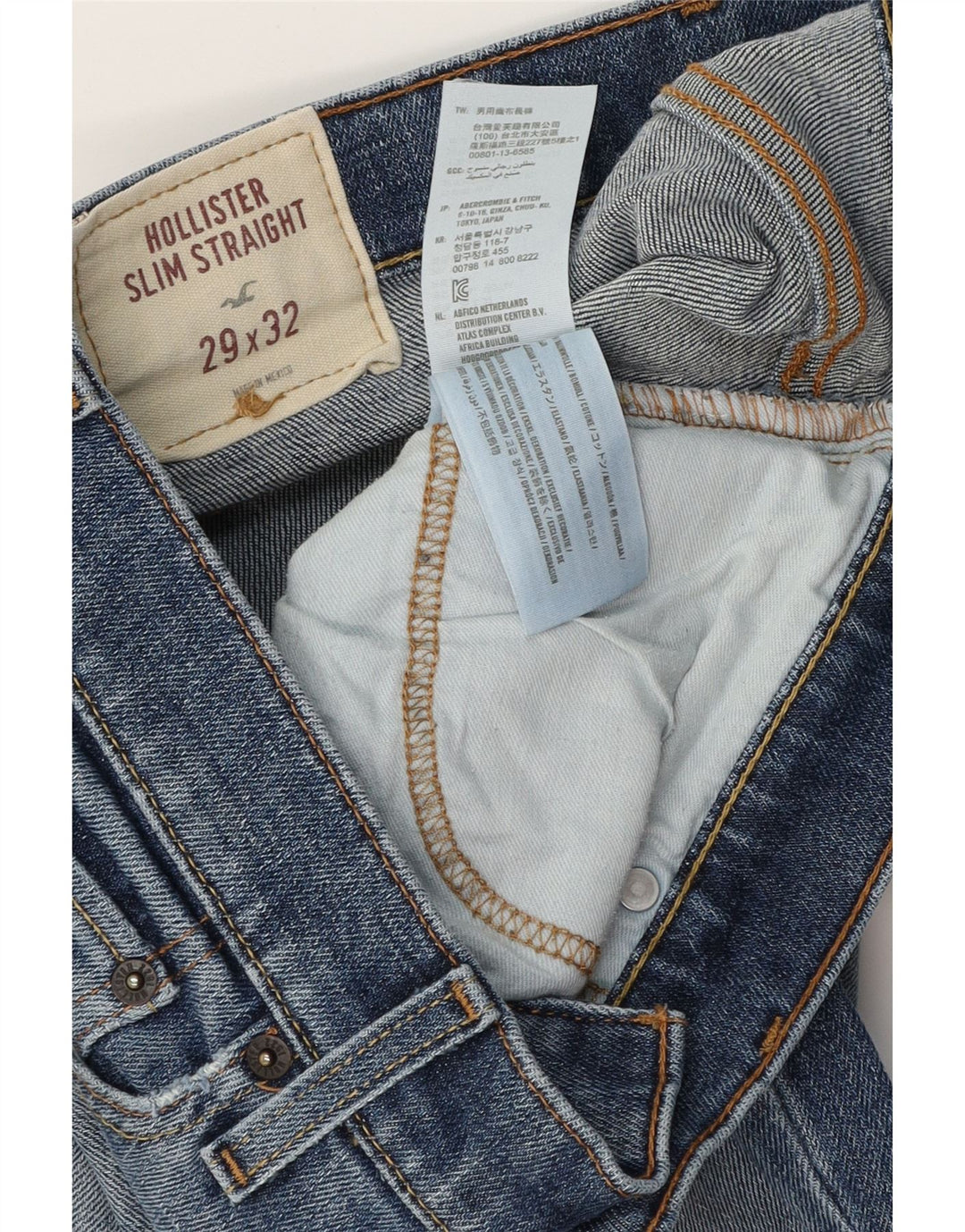 Hollister blugi slim drepte pentru femei W29 L32 bumbac albastru