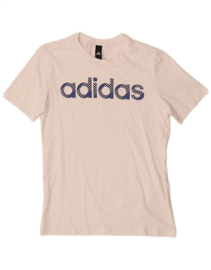 Tricou grafic Adidas pentru băieți Top 13-14 ani alb