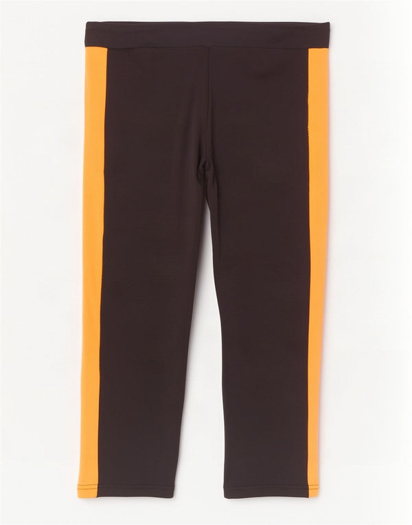 Leggings Capri Adidas pentru femei Marea Britanie 16/18, mare, negru, poliester color bloc