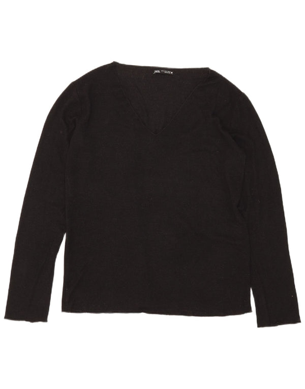 Top femeie Zara cu mânecă lungă UK 18 XL negru