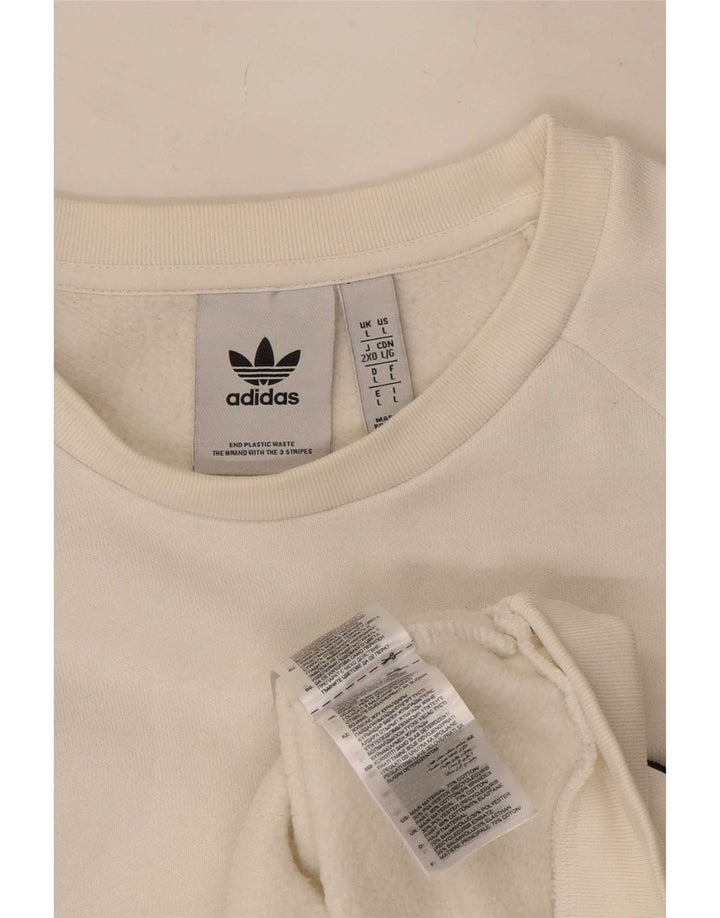 Hanorac pentru bărbați Adidas Jumper mare, alb, bumbac