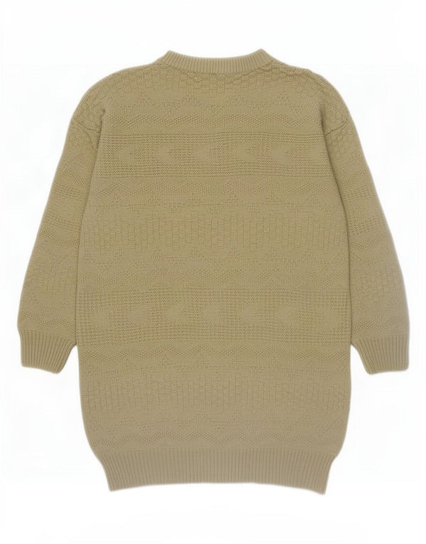 Vintage Womens Crew Neck Jumper Sweater EU 36/38 Small Beige Cotton