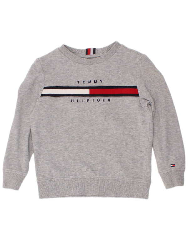 Hanorac cu grafic Tommy Hilfiger pentru băieți, 3-4 ani, gri, bloc de culoare