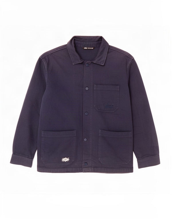 Jachetă Utilitară pentru bărbați Zara UK 42 XL Bumbac bleumarin