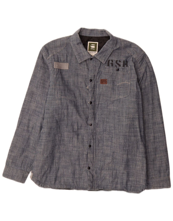 Cămașă G-Star pentru bărbați cu grafic Lumberjack, XL, bumbac cu pete albastre