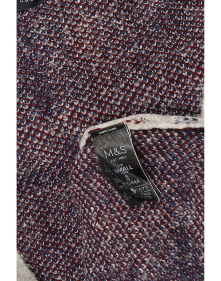 Pulover cardigan cu paragate pentru femei Marks & Spencer UK 10, gri mic, carouri