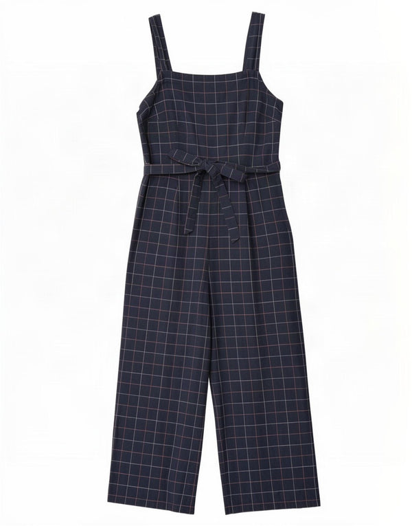 Salopetă mică pentru femei Seasalt Cornwall UK 12 Medium Bleumarin Check Bumbac