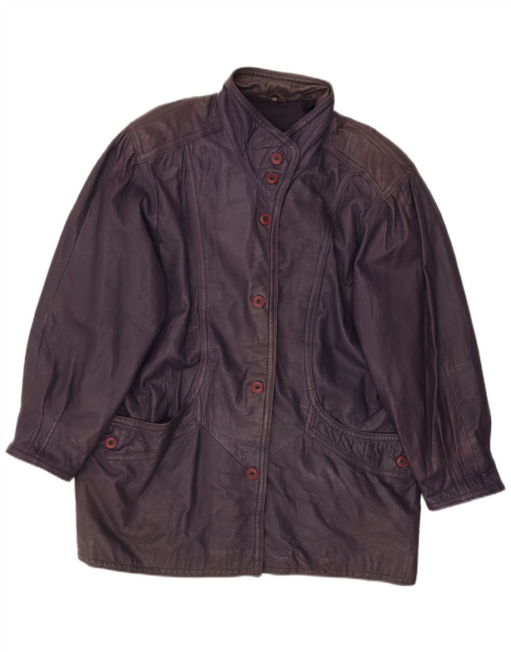 Palton din piele pentru femei VINTAGE EU 48 2XL piele mov