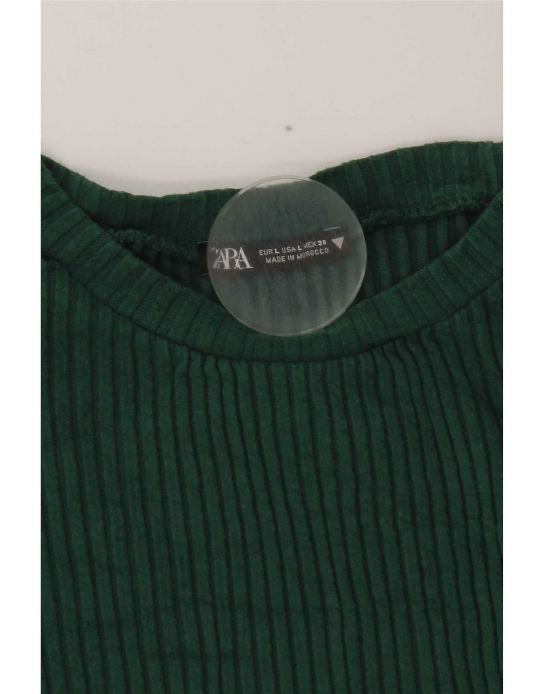 Crop Top pentru femei Zara cu mânecă lungă UK 14 mare verde