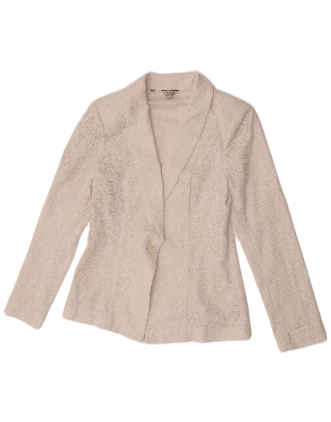 Jachetă Guess pentru femei cu 1 nasture, UK 12, poliester alb mediu