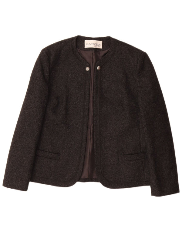 Jachetă cu blazer deschis pentru femei EASTEX UK 12 Medium Gri Lână nouă