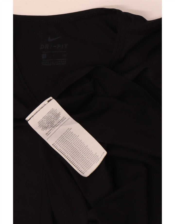 Tricou Nike Dri Fit pentru femei Top UK 10 Small Negru Poliester