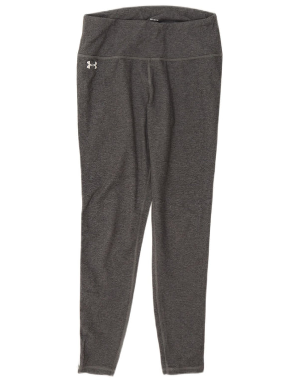 Leggings crop pentru femei Under Armour UK 14, bumbac color bloc, gri mediu