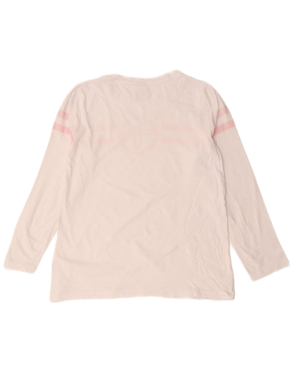 Sergio Tacchini Top grafic pentru femei cu mânecă lungă UK 14 Medium White Dunge