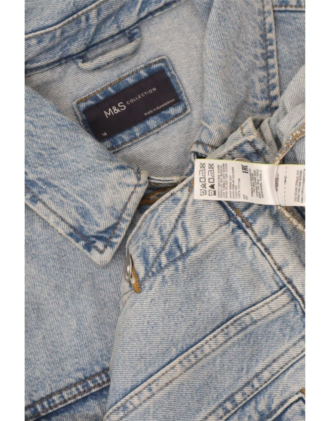 Jachetă de blugi pentru femei Marks & Spencer UK 14, bumbac albastru mediu