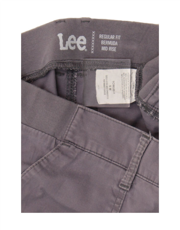 LEE Womens Mid Rise Regular Fit Bermuda Shorts US 6 Medium W30 Grey Cotton Vintage Lee and Second-Hand Lee from Messina Hembry 