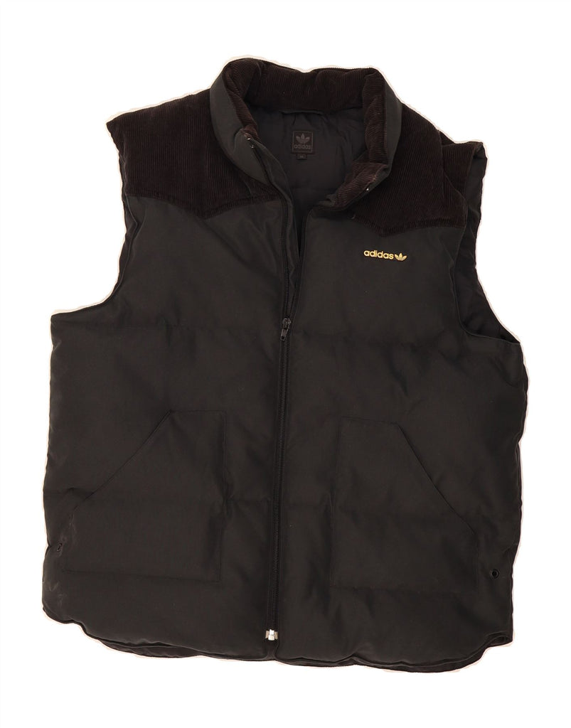 ADIDAS Mens Padded Gilet UK 38 Medium Black Colourblock Cotton Vintage Adidas and Second-Hand Adidas from Messina Hembry 