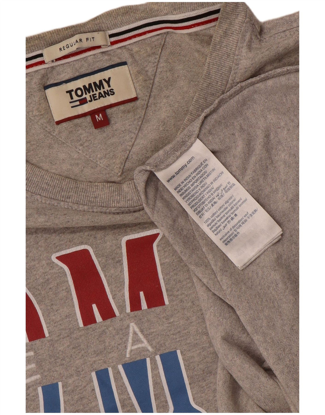 TOMMY HILFIGER Tricou grafic pentru femei, cu croiala normală, Top UK 14 Medium Gri