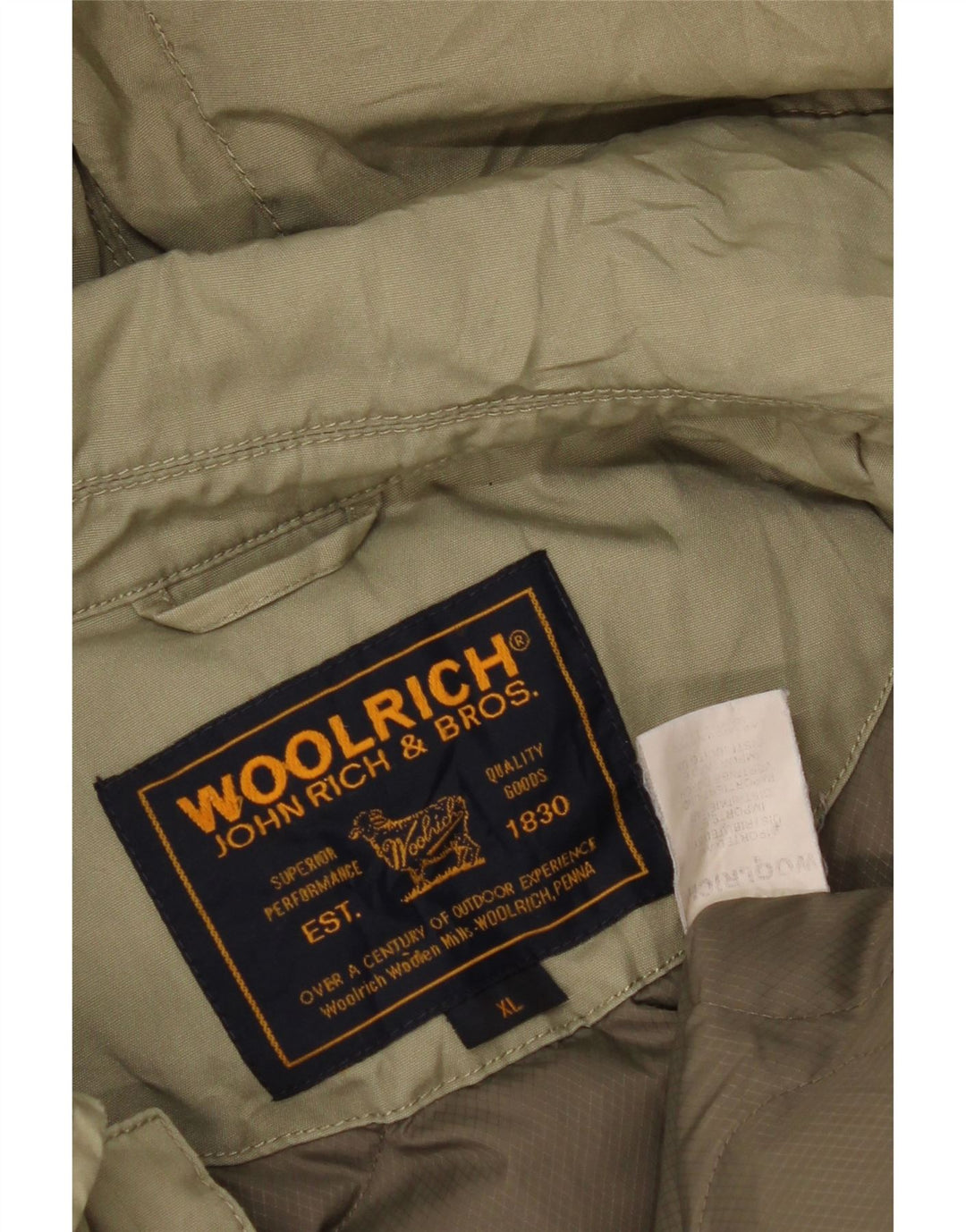 Jachetă căptușită cu glugă Woolrich pentru bărbați UK 42 XL Kaki