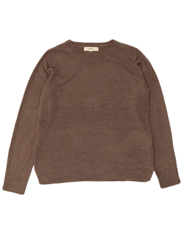 Pulover pentru femei Marks & Spencer cu decolteu rotund UK 10 mic maro acrilic