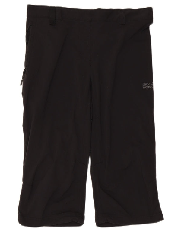 Jack Wolfskin Pantaloni drepti Capri pentru femei UK 12 Medium W30 L17 Negru
