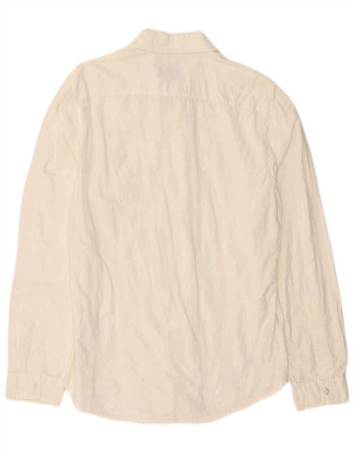 Cămașă pentru bărbați Armani Jeans, bumbac alb, mediu