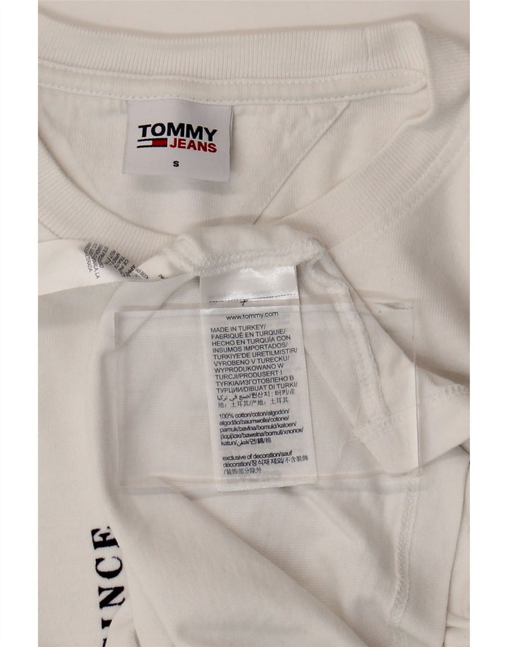 TOMMY HILFIGER Tricou grafic pentru femei Top UK 10 Bumbac alb mic