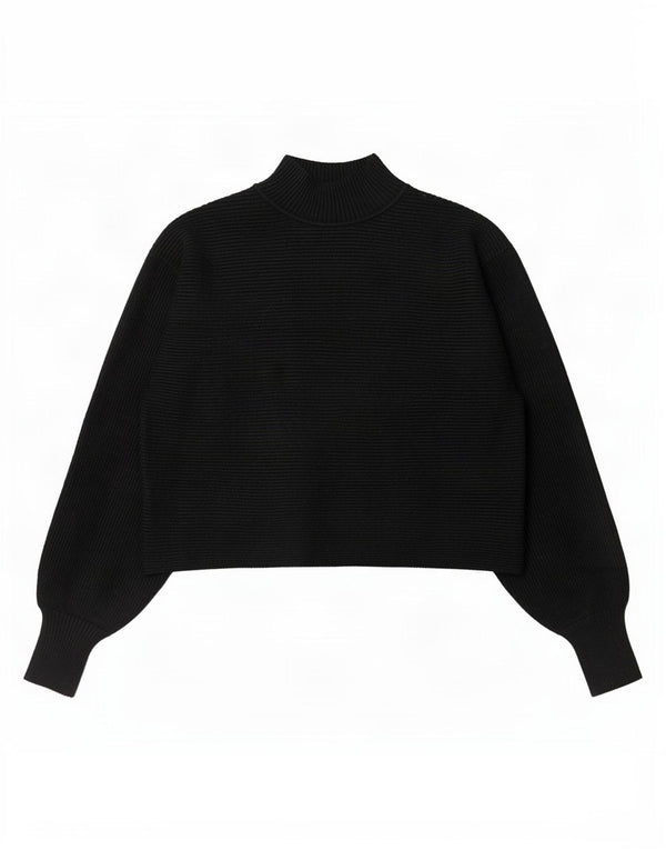 Pulover cu gât țestoasă pentru femei Zara UK 12 Medium Black Dunge