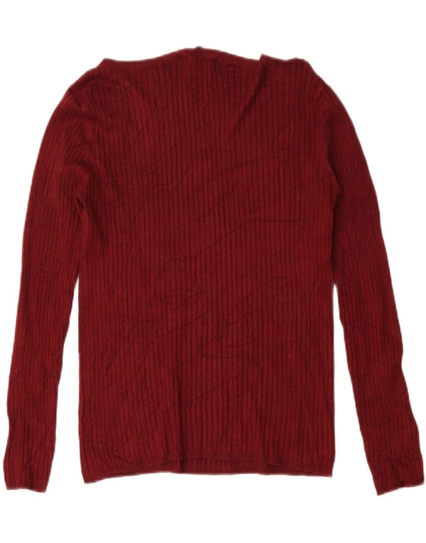 Pulover pentru femei Marks & Spencer, cu gât de barcă, UK 12, burgundă medie