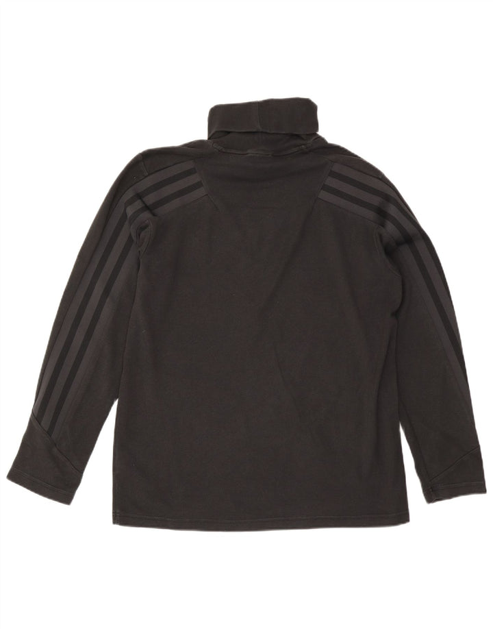 Adidas bărbați Roll Neck Top cu mânecă lungă din bumbac mediu negru