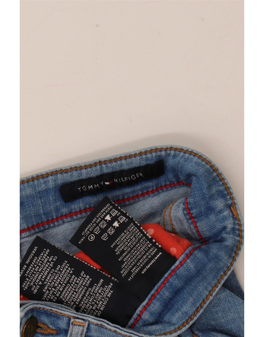 Pantaloni scurți din denim pentru femei Tommy Hilfiger W28, bumbac albastru mediu