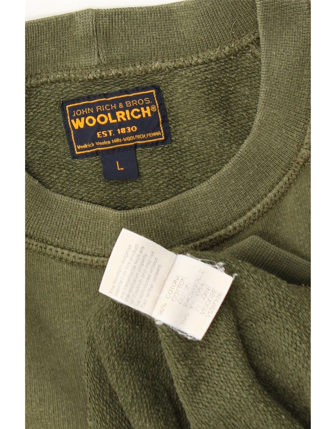 Pulover grafic pentru bărbați Woolrich, bumbac mare, verde