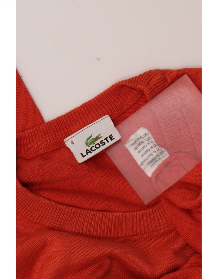 Pulover Lacoste pentru bărbați cu gâtul turnat, mărimea 4, bumbac portocaliu mediu