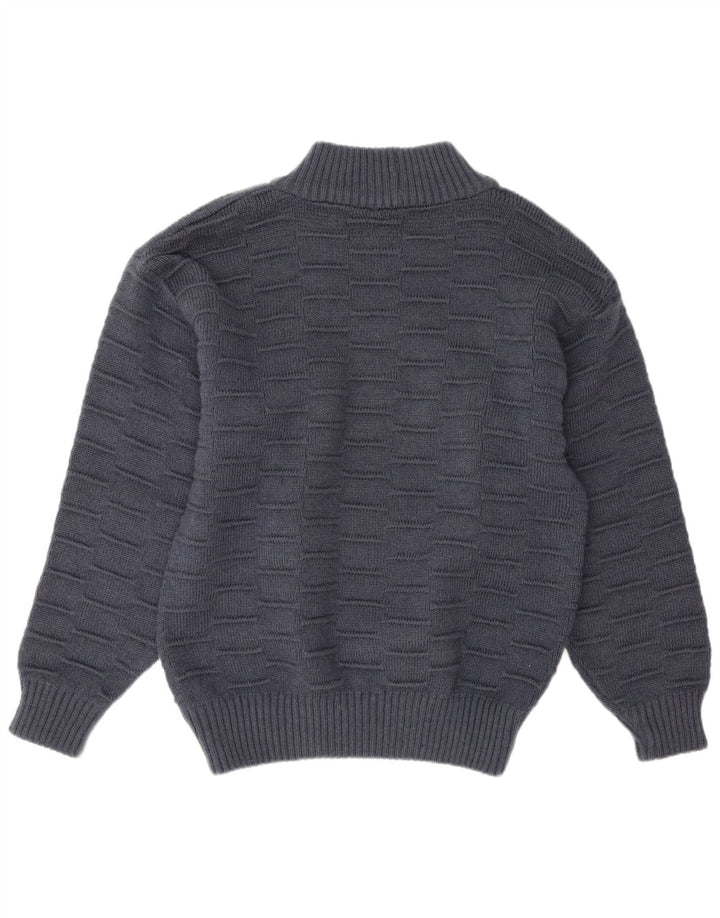 Pulover vintage pentru bărbați cu gât țestoasă XL bleumarin