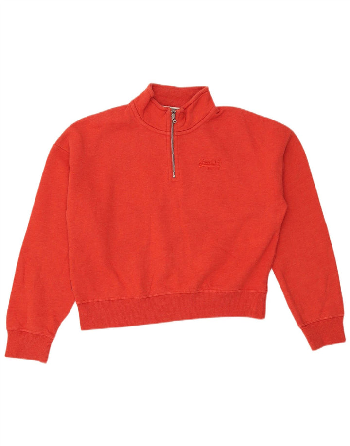 SUPERDRY Pulover oversized crop pentru femei UK 12 Medium Red