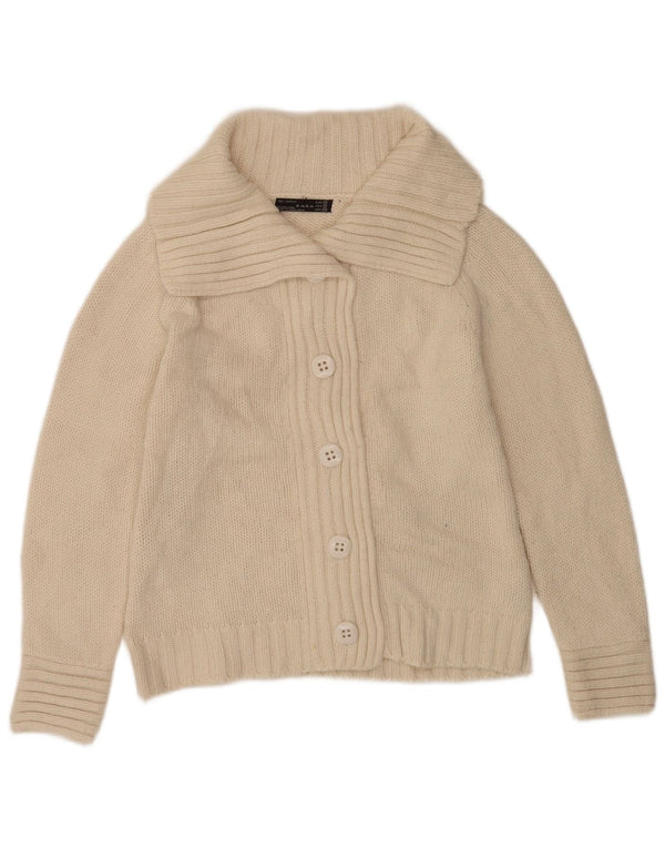 Pulover Cardigan pentru Damă Zara UK 14 Medium Acrilic alb