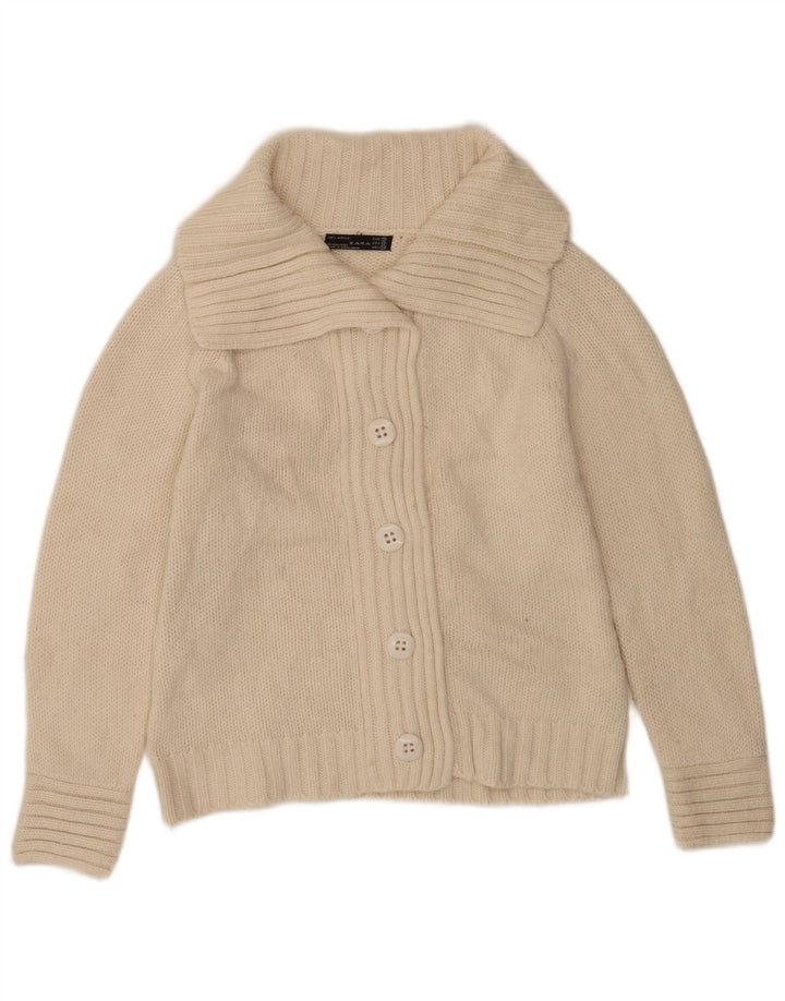 Pulover Cardigan pentru Damă Zara UK 14 Medium Acrilic alb