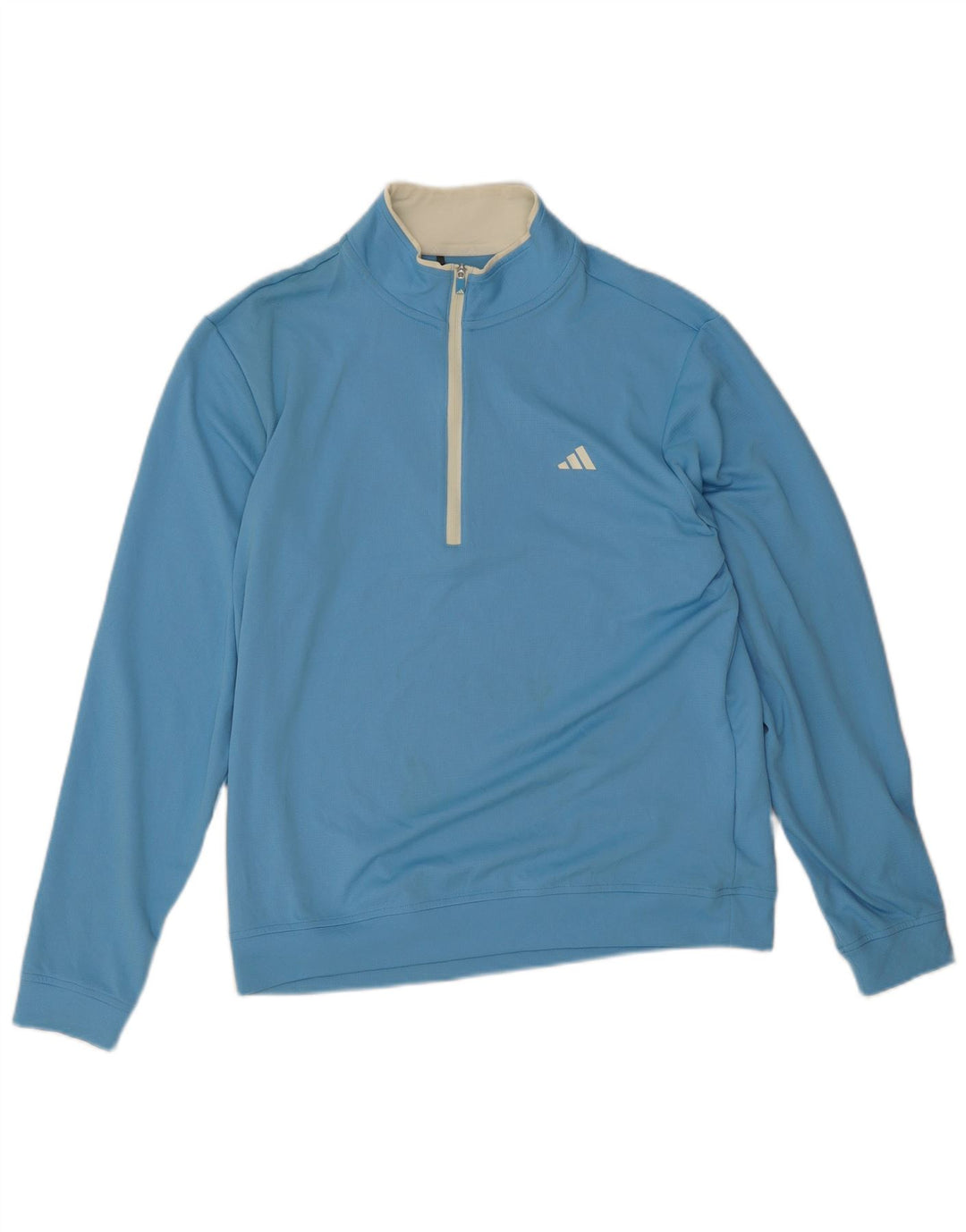 Trening pentru bărbați Adidas, cu fermoar, cu gât, poliester, albastru mediu