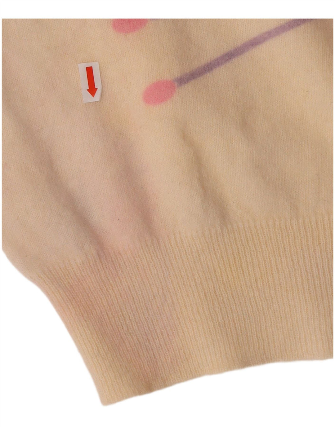 Pulover VINTAGE pentru femei cu decolteu rotund din Marea Britanie 16, mare, alb, geometric