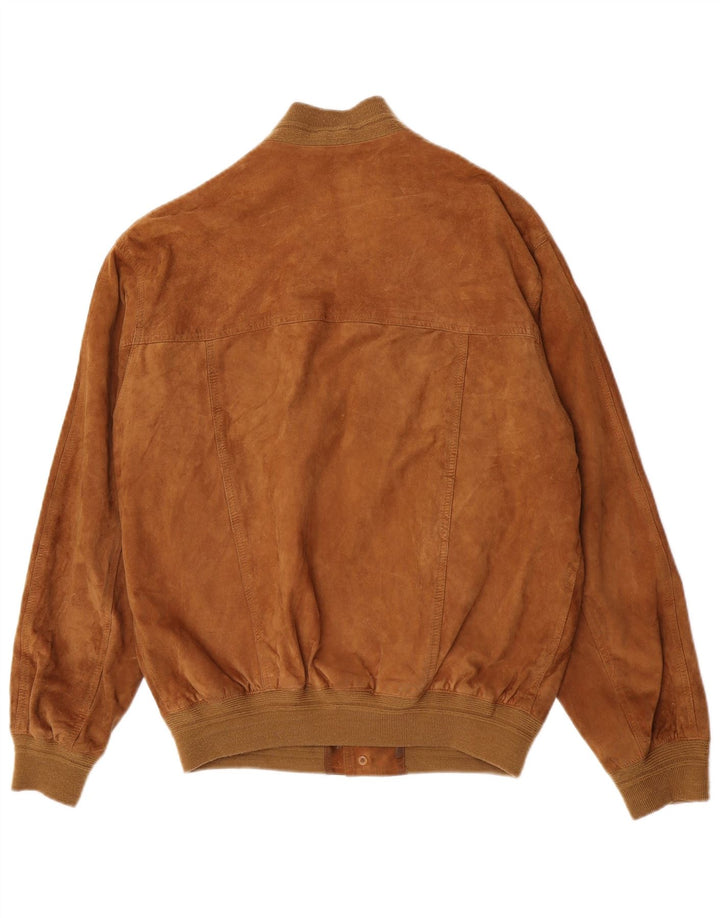 Bomber Vintage pentru bărbați din piele intoarsa IT 50 Large Brown