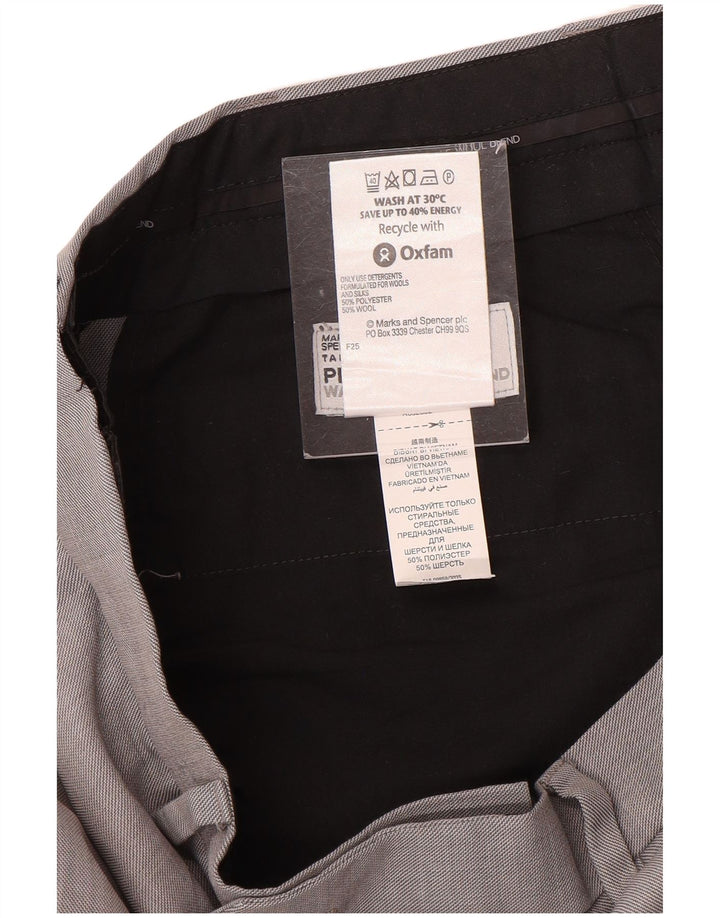 Marks & Spencer Pantaloni drepți pentru bărbați L34 L26 Lână gri