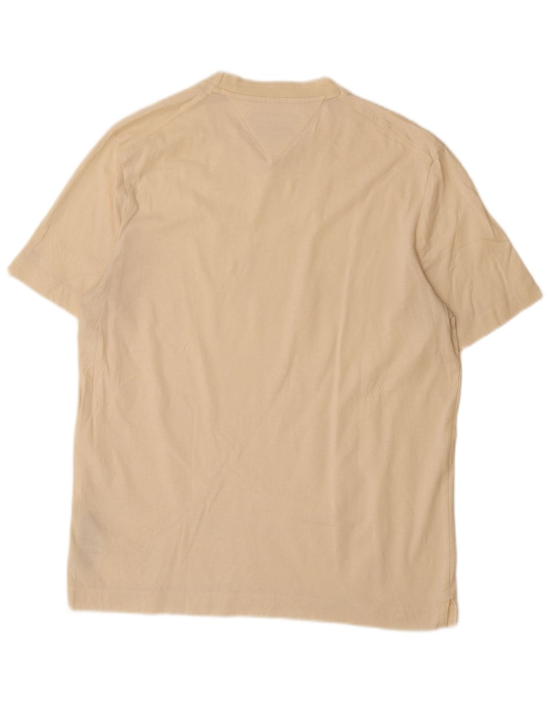 TOMMY HILFIGER Mens T-Shirt Top Medium Beige Cotton