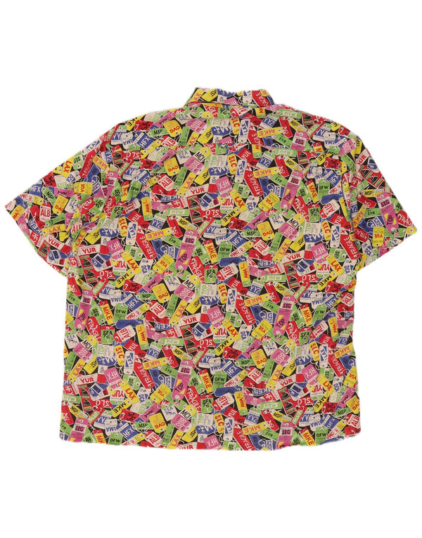 Cămașă cu mânecă scurtă pentru bărbați VINTAGE, cu model abstract, 2XL, multicoloră