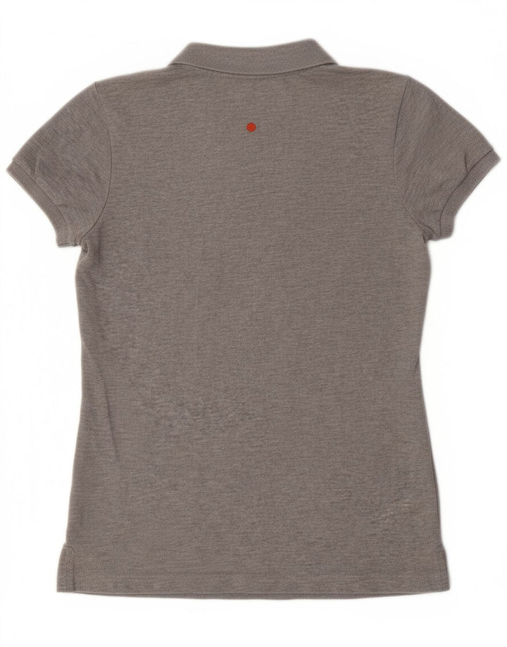 MISTRAL Womens Polo Shirt UK 12 Medium Grey Cotton