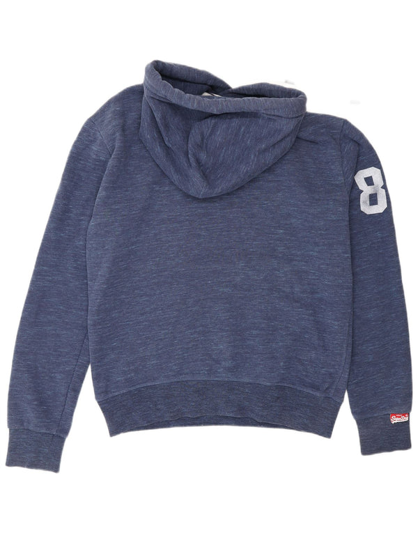 Pulover cu glugă grafic Superdry pentru bărbați, bumbac cu pete albastru marin mediu