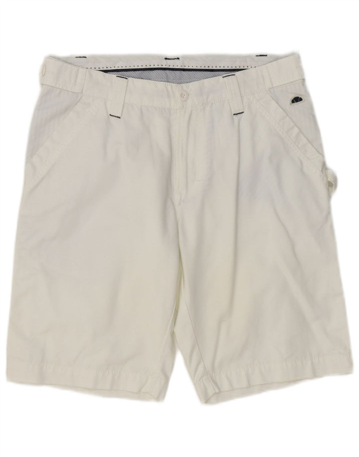 Pantaloni scurți chino pentru bărbați ELLESSE IT 48 Medium W32 Bumbac alb