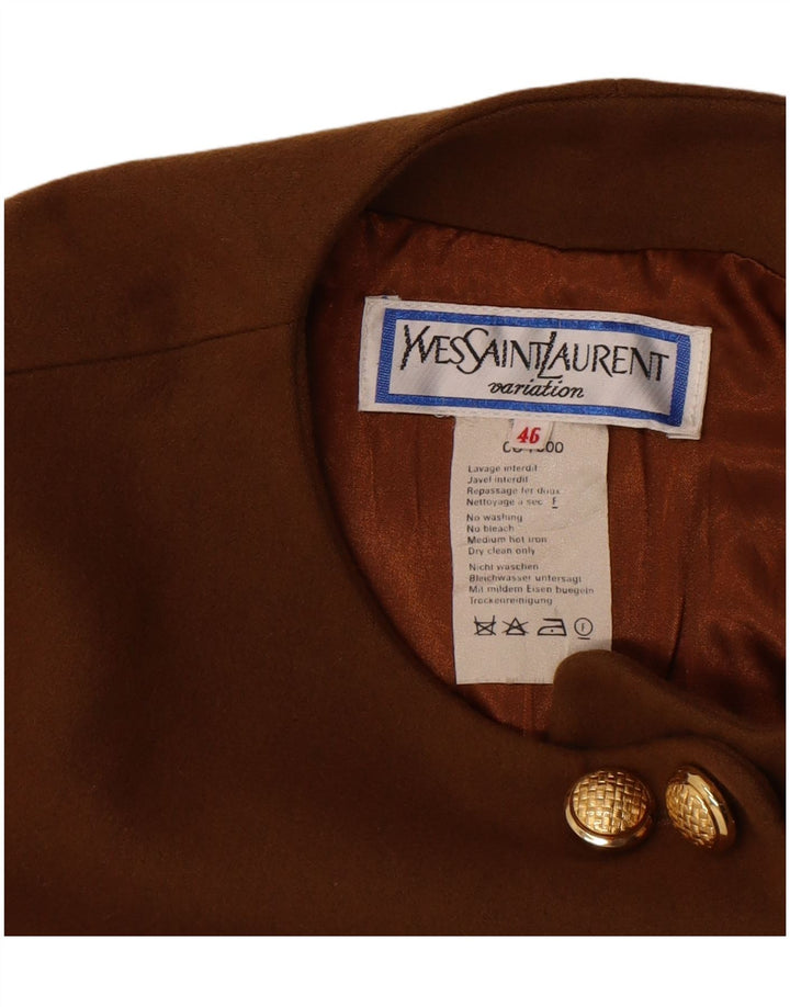 Jachetă Yves Saint Laurent Crop Blazer pentru femei IT 46 Large Brown Classic