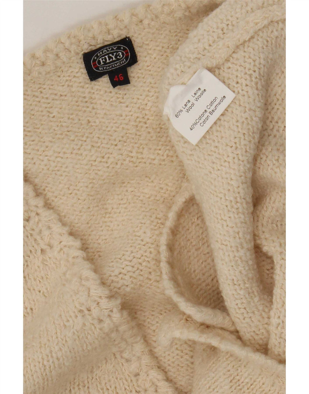 Fly 3 Pulover cardigan supradimensionat pentru femei IT 46 Lână mare bej