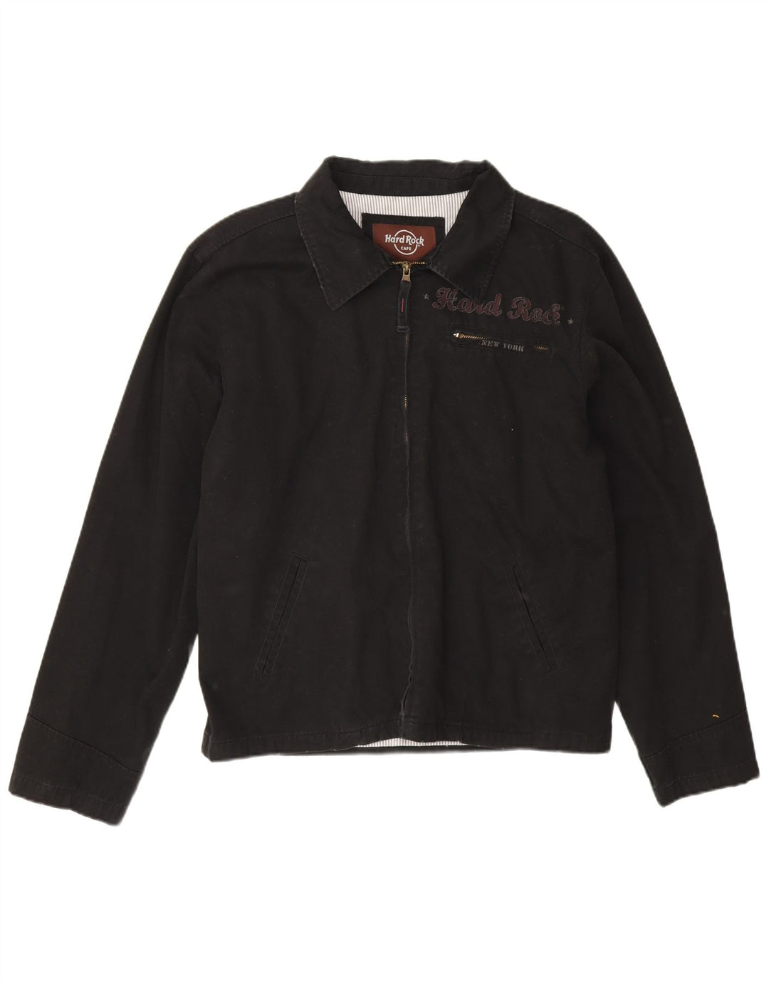 Hard Rock Cafe pentru bărbați New York Graphic Bomber Jacket UK 38 Medium Black