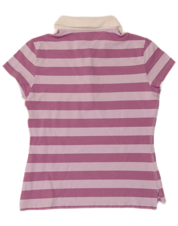 Tricou polo de rugby Tommy Hilfiger pentru femei UK 14 mare, violet, cu dungi